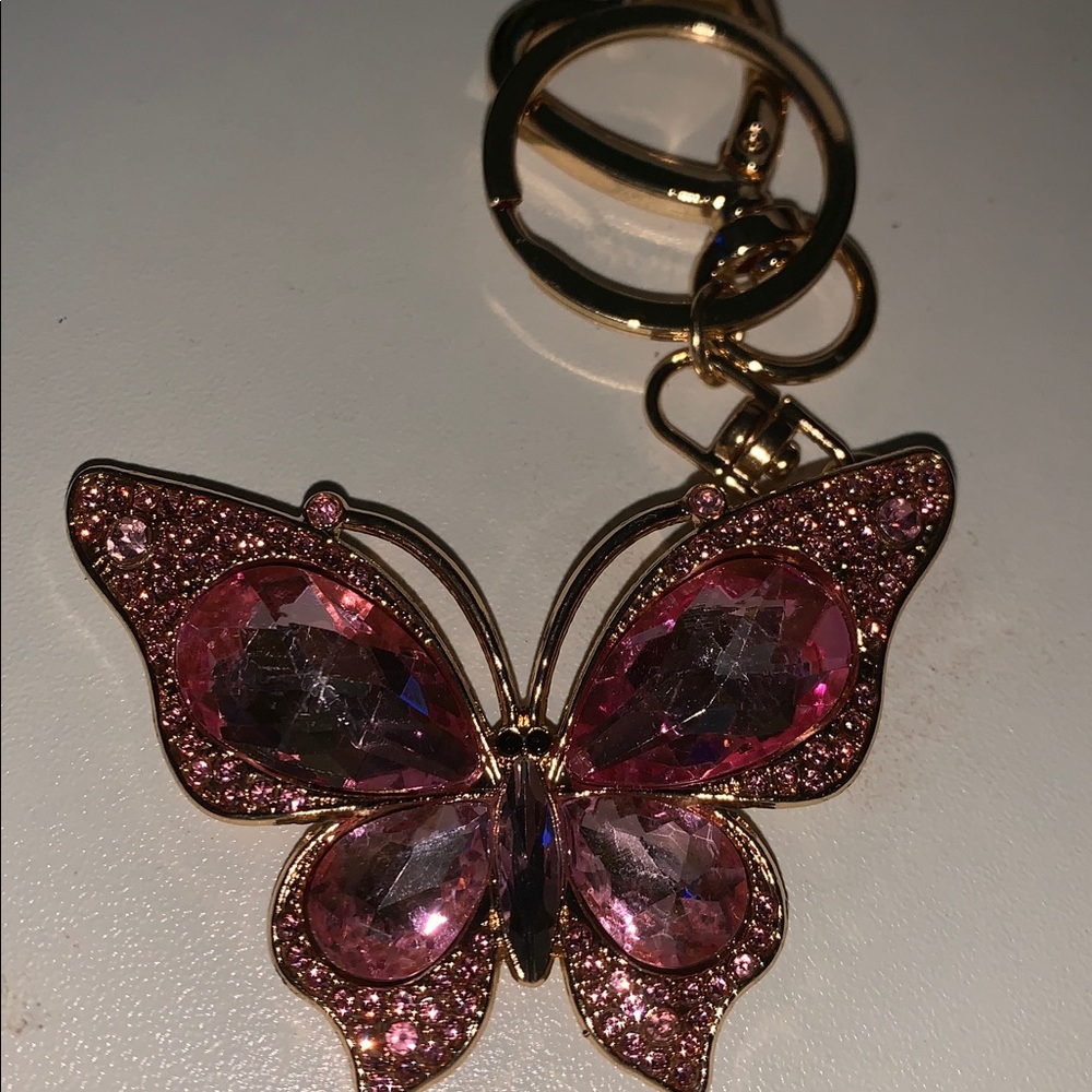 Crystal Butterfly purse/bag purse charm keychain